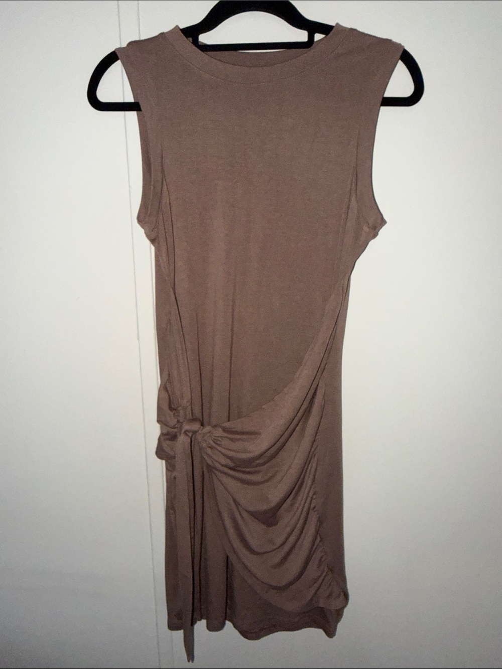 SHEIN Taupe Sleeveless Tie-Side Midi Dress
